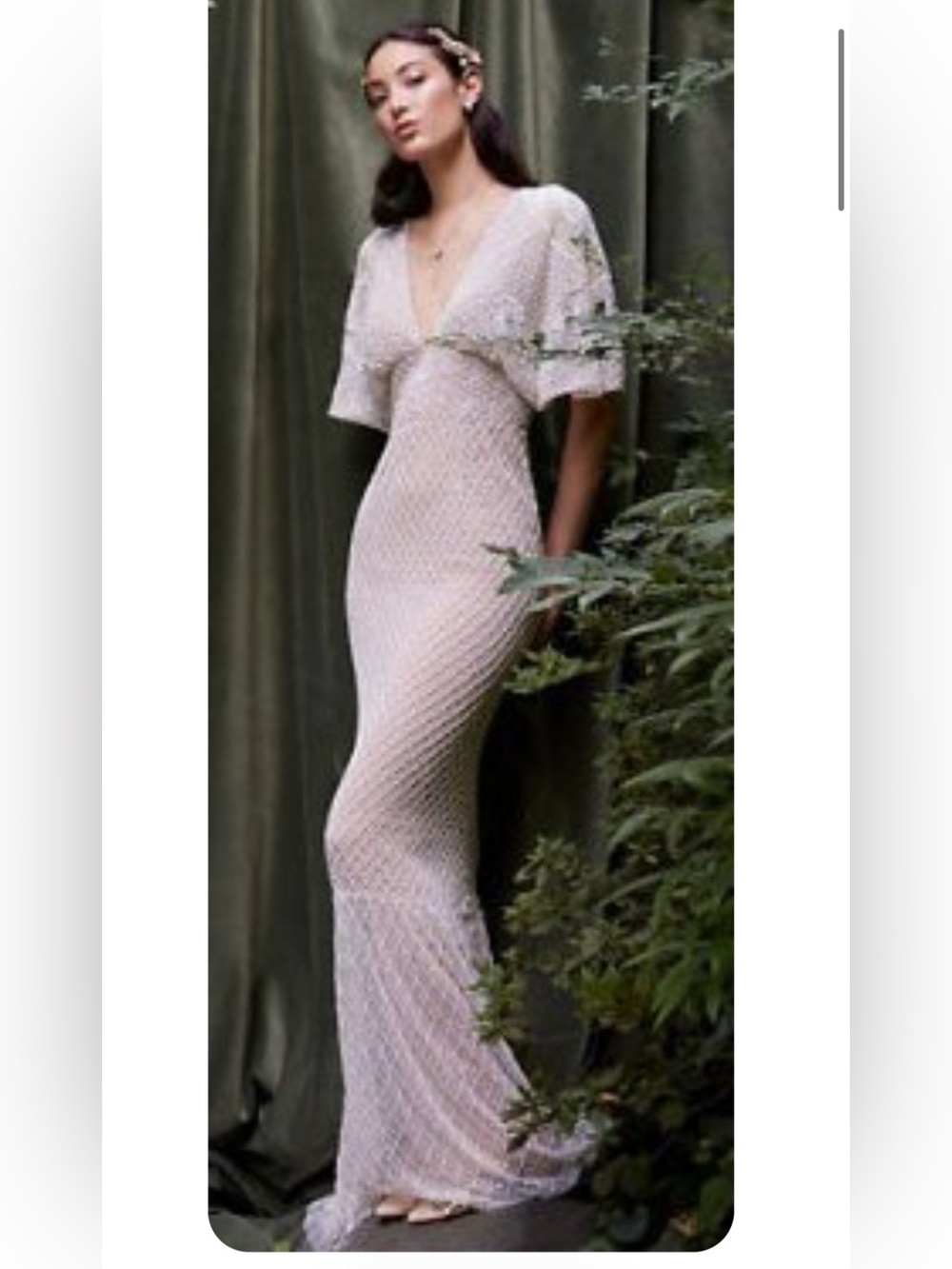 Lotus Threads Ivory bead & sequins gown wedding dress size 4